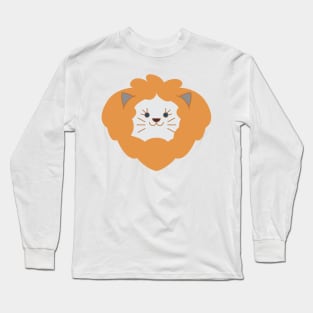 Adorable smiling cat with lion hair Long Sleeve T-Shirt